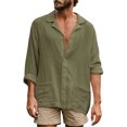 thumbnail image 1 of Camisa Camisas con botones para hombre Camisas de verano transpirables Camisas de yoga para la playa (Verde militar S) Ygjytge ejercito verde T S para Hombre, 1 of 7
