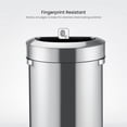 thumbnail image 2 of Home Zone Living 18 Gallon Stainless Steel Open Top Trash Can with Semi-Round Flat Back, Silver, 2 of 7