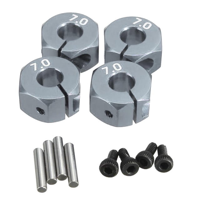 4PCS RC 1:10 Piezas de automóvil Rueda Bujes hexagonales Pasador de montaje de Zulema Cubo de rueda hexagonal de 12 mm