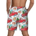 thumbnail image 4 of Fotbe Watercolor Red Truck And Fir Tree Men’s Swim Trunks Quick Dry Swim Shorts Board Shorts with Mesh Lining-3X-Large, 4 of 9