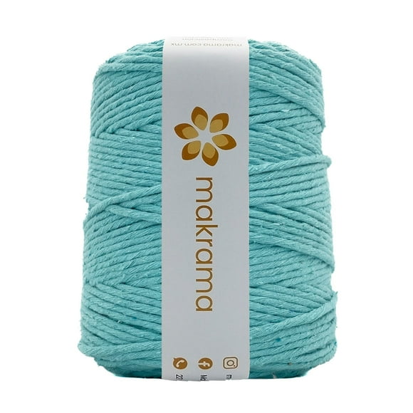 Hilaza Algodón 3mm Makrama 1kg Verde Aqua