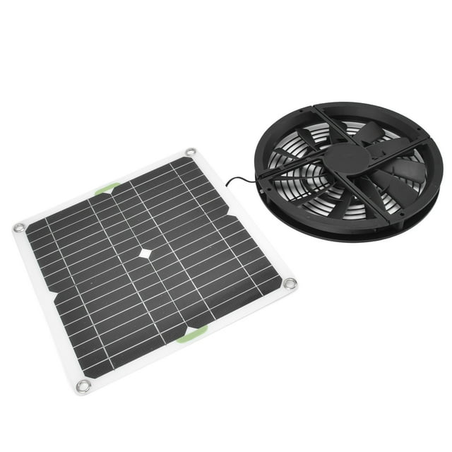 Ventilador de panel Solar ANGGREK Ventilador de Escape Solar 3000 Rpm Caja de Ventilación Redonda 10in 100W para Cobertizo de Invernadero