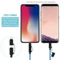 thumbnail image 3 of [ MFi Certified]  2-in-1 Flowing EL Light 8-pin and Micro USB Data Sync Charging Cable for  X/ 8 Plus/ 8/ 7 Plus/ 7/ 6 Plus and Android Phones Tablets, 3 of 6