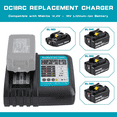 thumbnail image 5 of DC18RC 2A Battery Charger for Makita 14.4V-18V LXT Lithium-Ion Batteries BL1850 BL1840B BL1820 BL1815 BL1860 BL1430 BL1450 BL1830 18V Drill Battery Charger Replaces DC18RD DC18RA DC18SD DC18SF, 5 of 5