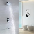 thumbnail image 2 of SUMERAIN Modern Tub and Shower Faucet with Pressure Balance Valve, 8-Inch Square Rain Showerhead System with Tub Spout, Chrome, 2 of 7