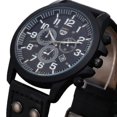 thumbnail image 1 of Relojes de pulsera de cuarzo para hombre analógicos de cuarzo con fecha resistente al agua de cuero militar, 1 of 2