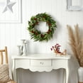 thumbnail image 4 of Nearly Natural Cedar Eucalyptus Berries Plastic Unlit Wreath, 24" (Green), 4 of 4