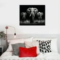 thumbnail image 4 of JEUXUS Large Black White Elephant Contemporary African Animal Wall Art Canvas Print Framed Picture Modern Painting for Living Room Bedroom Decor, 4 of 4