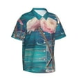 thumbnail image 2 of Disketp Hawaiian Shirts For Men,Flowers In Glass Vase Print Mens Casual Short Sleeve Button Down Shirts Beach Shirt, 2 of 8