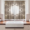 thumbnail image 2 of Ambesonne Ethnic Kitchen Curtains, Paisley Leaves Bohemian Art, 55"x30", Umber and Eggshell, 2 of 3
