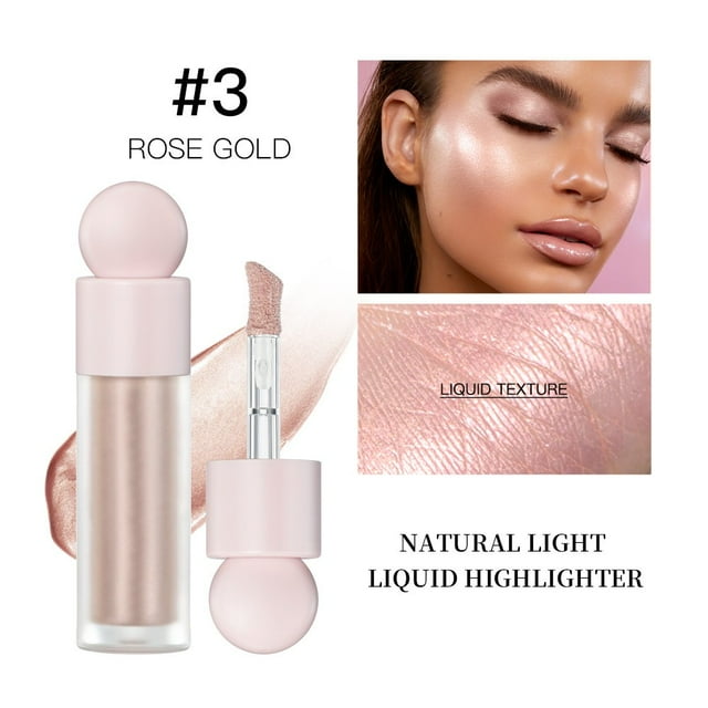 Xihbxyly Líquido de Alto Brillo con Color, Iluminador Corporal Seductor, Emulsión Radiante para Rostro y Piel, Ilumina La Clavícula y Los Rasgos, Uso Corporal y Facial, Glamour Playero, 7,5 Ml, Cobre