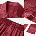 thumbnail image 5 of Onimisc Men Satin Silk Pajamas Sets Long Sleeve Sleepwear Button-Down PJs Sets Two-Pieces Loungewear with Pockets, 5 of 7