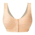 thumbnail image 2 of Lixiuxyad Comfortable Wireless Bra For Mature Women Front Closure Vest Style Plus Size Soft Cup Bra For Everyday Wear,Bras for Women Beige 36, 2 of 7