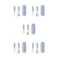thumbnail image 3 of ZheElen Space-saving Set For Travel And Small Kitchen Spaces Stainless Steel Spoon Tableware Set Baby Spoon Fork Blue 5Set, 3 of 6