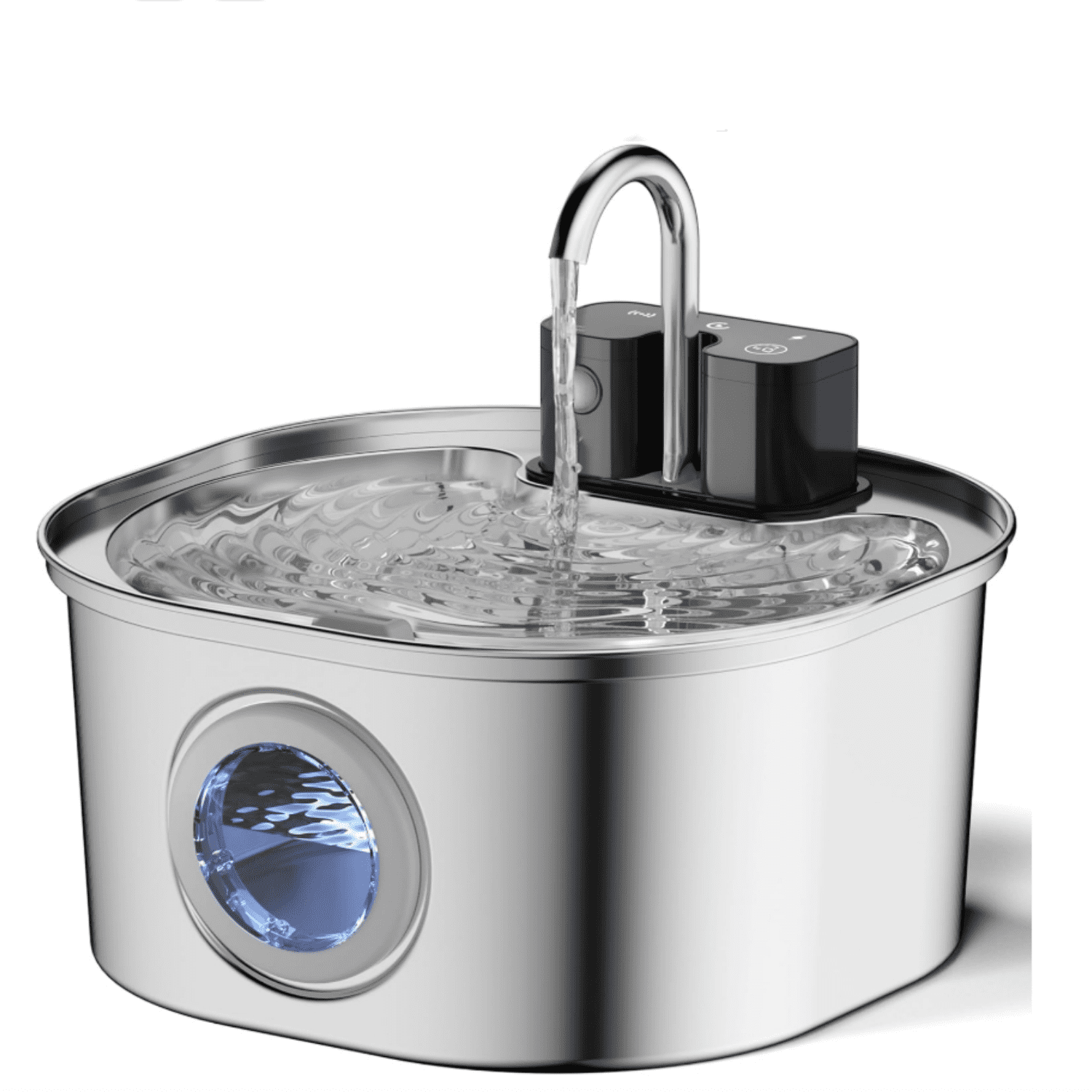 Bluzzo 2.5L Stainless Steel Pet Water Fountain, Automatic Cat Dog