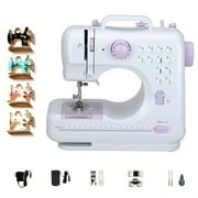 Sewing Machine Mini Portable Electric Portable Household Overlock 12 Built-in Stitches With Foot Pedal For Amateurs Beginners Embroidery Safety