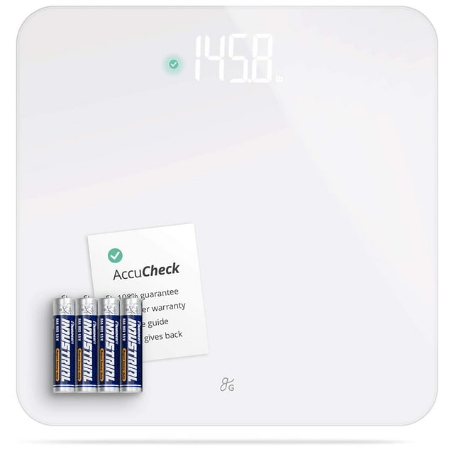 Báscula Digital AccuCheck Greater Goods Peso Corporal Elegante y Moderno 400lbs Blanco Greater Goods GG-854622