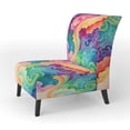 thumbnail image 3 of Designart "Multicolor Swirly Clouds II" Upholstered Modern & Contemporary Accent Chair and Modern & Contemporary Arm Chair - Multiple Color & Pattern, 3 of 7