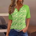 thumbnail image 2 of DENGDENG Womens Tops Dressy Casual Summer Oversized V Neck Y2K Comfy Tee Shirt Cute Sunflower Print Short Sleeve T Shirts 2024 Fluorescent Green XXL, 2 of 5