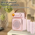 thumbnail image 3 of Riwcyla Mini Karaoke Machine Wireless Microphone and Speaker Set with 2 Microphone Rechargeable LED Color Night Light Handheld Mic Karaoke Speaker Gifts for Birthday Party Desktop Fitness Home KTV, 3 of 6