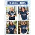 thumbnail image 2 of XCHQRTI American Stars Stripes Women Plus Size Tshirt 4th of July Patriotic Tee Short Sleeve 2x-5x, 2 of 7