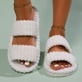 thumbnail image 6 of TFEOQRY Womens Open Toe Slide Slippers with Dual-Strap Corduroy Memory Foam Soft Comfy Home Shoes, 6 of 6