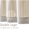 thumbnail image 4 of Linen Striped Valance for Windows 18 Inch Blackout Drapes for Small Window Farmhouse Double Layer Valance for Living Room Kitchen RV Rod Pocket 1 Panel Natural Beige on Linen, 4 of 7