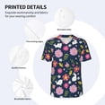 thumbnail image 3 of Uemuo Floral Rabbit Print Mens Polo Shirts Baseball T-shirt Performance Short Sleeve Golf Shirt Moisture Wicking Athletic Casual Collared T-Shirt-XX-Large, 3 of 7