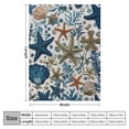 thumbnail image 4 of RUIYC Coastal Ocean Beach Throw Blanket: Soft Plush Velvet Seashells of Blue Grey on White Accent for Couch or Bed, Colored: Blue Gray White, 4 of 6