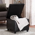 thumbnail image 2 of Baxton Studio Black Full Leather Small Storage Cube Ottoman, 2 of 9