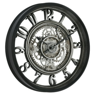 FirsTime & Co. Bronze Roman Gear Wall Clock, Industrial, Analog