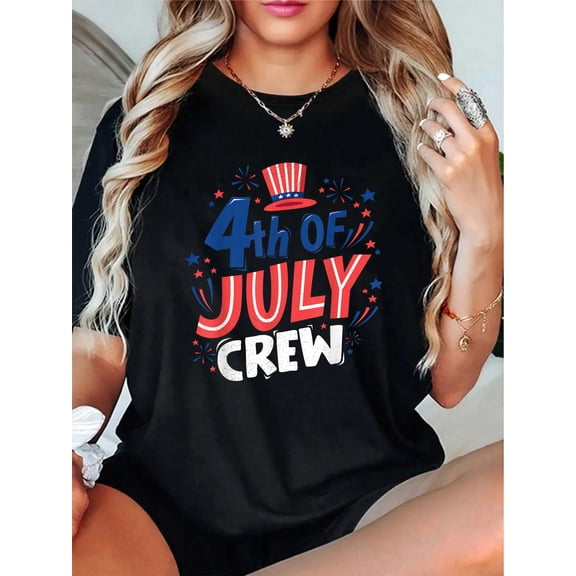 4th of July Crew Family Matching Red White Blue T-Shirt