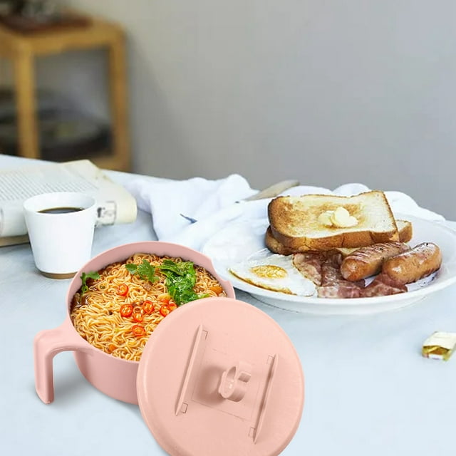 ONFD Microwave Plastic Bowl With Lid Indoor Tableware For Ramen And Pasta Reusable Design With Drain Function And Phone Stand