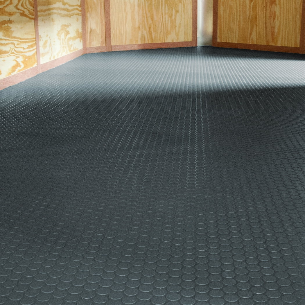 G-Floor Small Coin Vinyl Shed Flooring Cover - Slate Grey