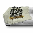 thumbnail image 3 of Fitness Soft Flannel Fleece Throw Blanket, Push Harder Sports Phrase Positive Message Grungy Display with Dumbbell, Cozy Plush for Indoor and Outdoor Use, 50" x 60", Cream Black Yellow, by Ambesonne, 3 of 6