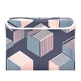 thumbnail image 7 of Yayeee Collapsible Storage Bin with Lid Fabric Closet Decorative Basket with Handles, Dark Cubes, 7 of 7