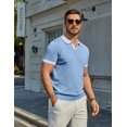 thumbnail image 4 of COOFANDY Mens Knit Polo Shirts V Neck Short Sleeve Stretch Polo T Shirt Casual Golf Shirts, 4 of 6