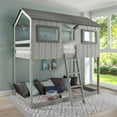 thumbnail image 4 of Chelsea Home Furniture Sarah Twin Cottage House Bunk Bed In Rustic Grey, 4 of 5