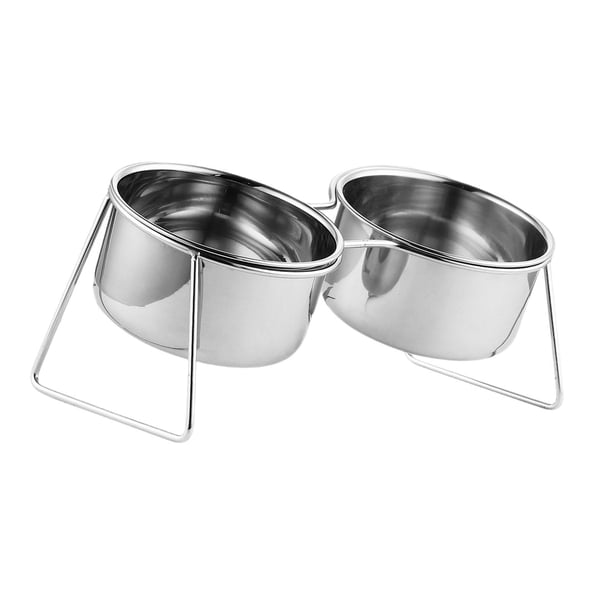 Cuencos elevados para gatos, comederos de agua y comida de acero inoxidable, suministros para mascotas, fáciles de Tazón doble
