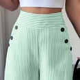 thumbnail image 4 of Yifymode Womens Striped Wide Leg Palazzo Pants High Waisted Elastic Casual Lounge Trousers with Pockets,Green L, 4 of 4