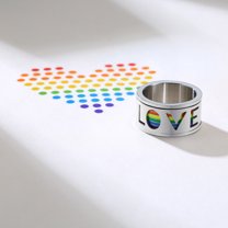 Rainbow Stainless Steel Mens Ring Sizes 7 8 9 10 11 12 Band Jewelry Durable everyday wear with modern look now