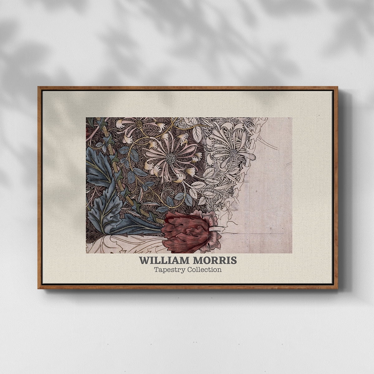 Vintage Abstract Print-XLI Framed in Walnut Wood Gallery Wrapped Canvas 17 in. x 25 in.
