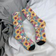 thumbnail image 5 of Sigee colorful Skull sunflower for Contrast Design Soft Moisture-Wicking Socks Crew Casual Athletic Stretchy Loose Middle Tube Socks, 5 of 6