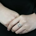 thumbnail image 5 of Womens Silver Rings No Plating 316L Stainless Steel Ring with AAA Grade CZ in Clear DA307, 5 of 5