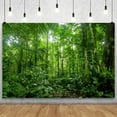thumbnail image 2 of Spring Rainforest Backdrop Tropical Jungle Forest Woodland Green Trees Photography Background Nature Landscape Picnic Camping Adventure Party Decorations Banner Photo Booth Props, 2 of 3