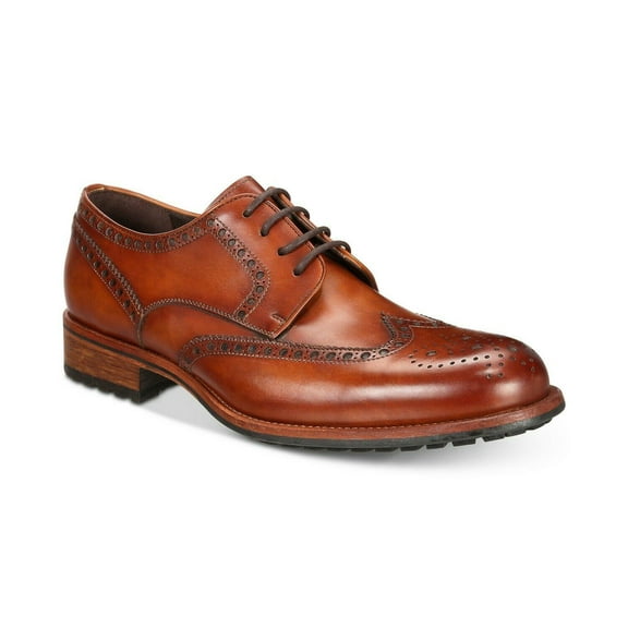 $395 Men's Massimo Emporio Cap-Toe Brogue Oxfords cognac Size US 7.5 M