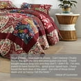 thumbnail image 4 of Visimisi 100%Cotton Christmas Bedspread Quilt Bedding Sets 3 Pieces Reversible Coverlet Sets Comforters Gorgeous Paisley Floral Patchwork Red Bedspread, King Size, 4 of 11