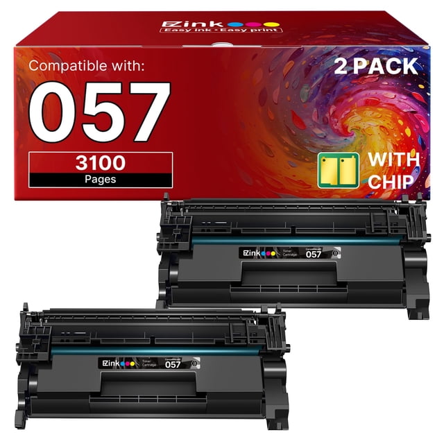 Cartucho de tóner E-Z Ink 057 con chip, paquete de 2, negro