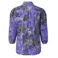 thumbnail image 4 of Gibobby Camisas Para Mujer Elegantes Camisas de verano Casual suelto largo Tops mujer manga con botones estampado blusa de mujer（Azul marino， XXL), 4 of 5