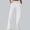 #White, variant on DPTALR Women's Solid Color Elastic Waist Sports Leisure Sweatpants with Pocket & Belt,Gray,Size M